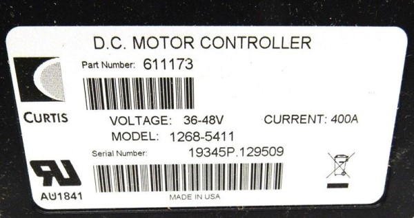 An image of a Curtis 1268-5411 SX Controller Label
